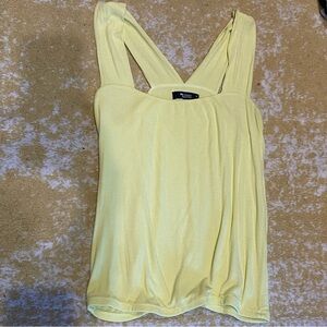Michael Lauren Ribbed Yellow Tank Top